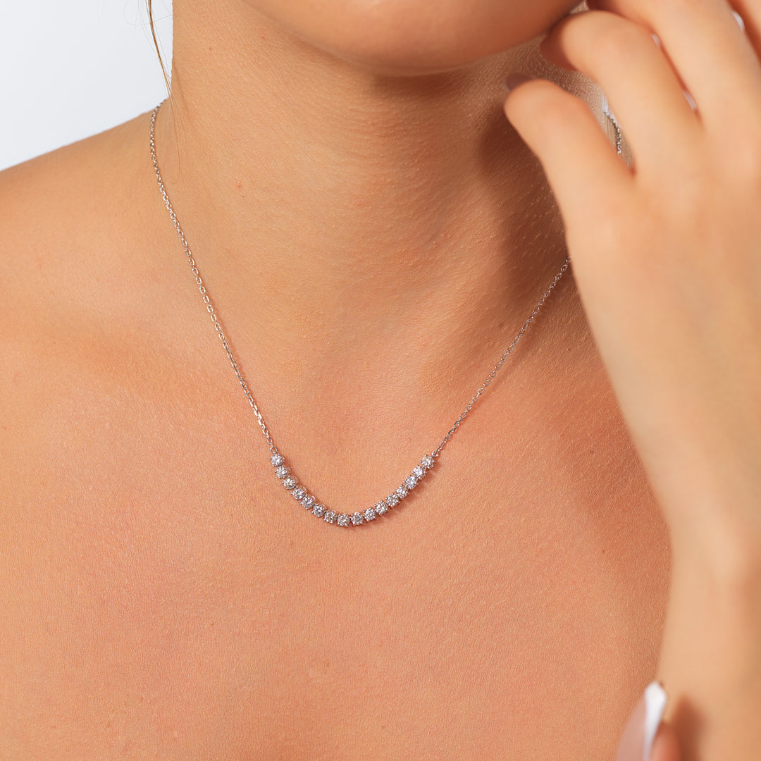 Tennis Necklace White Gold Diamond