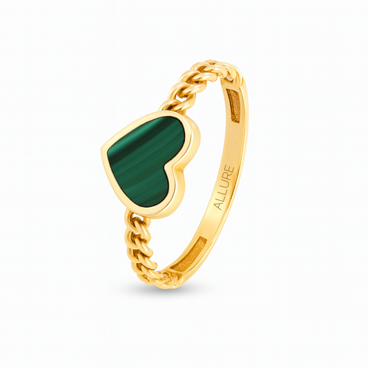 Ring Yellow Gold Malachite