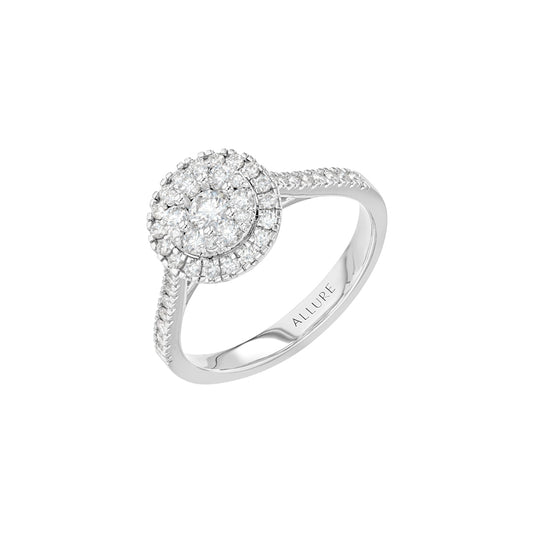 Big Round Ring White Gold Diamond