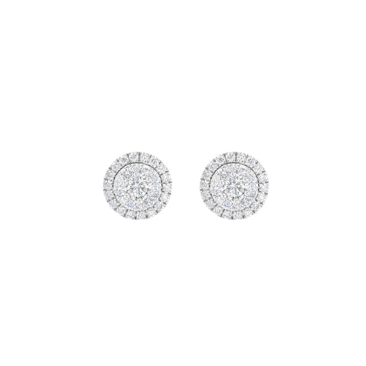 Small Round Earrings White Gold Diamond