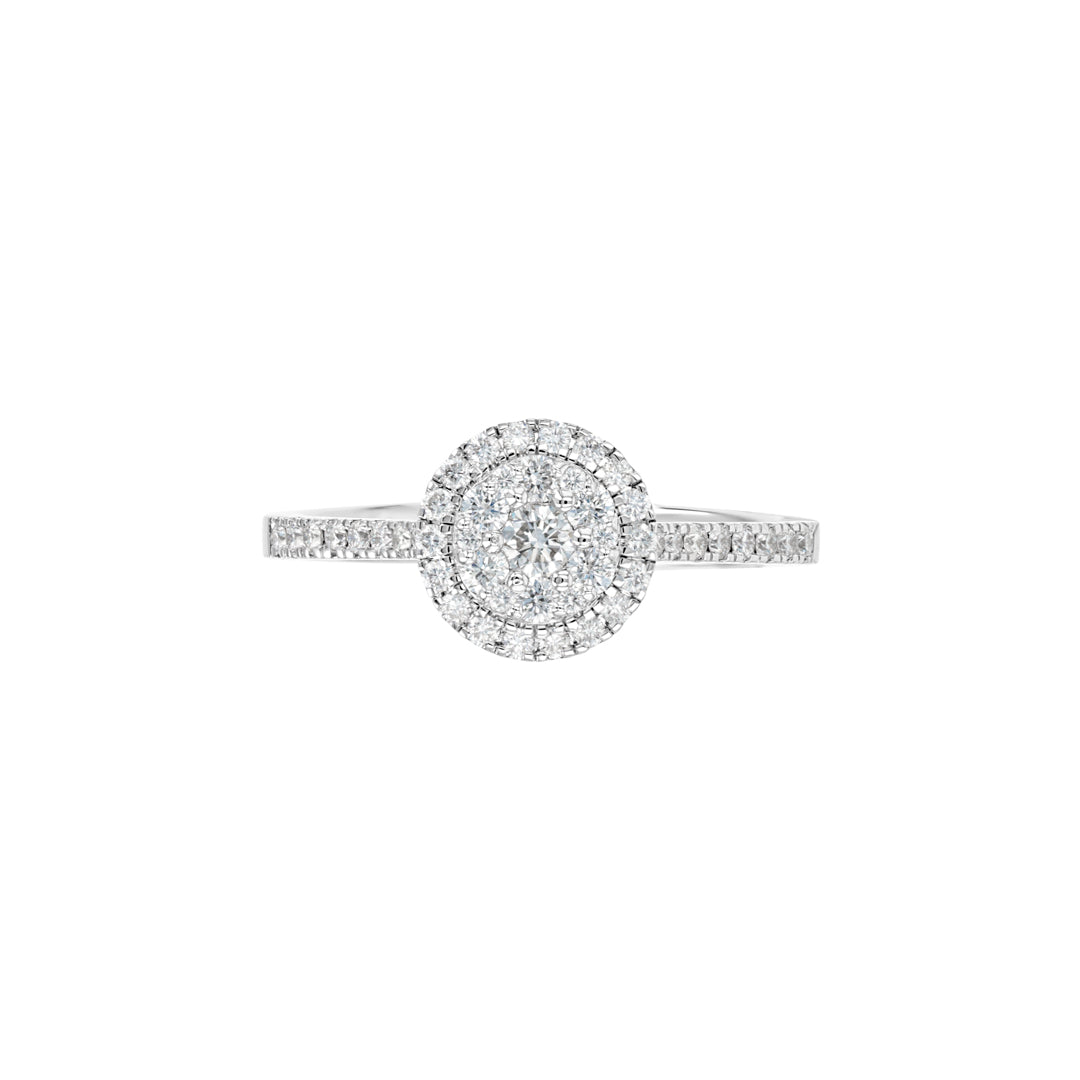 Small Round Ring White Gold Diamond