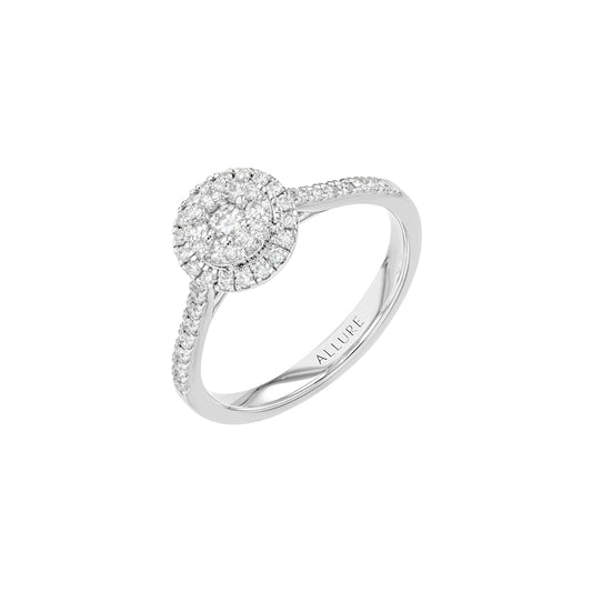 Small Round Ring White Gold Diamond