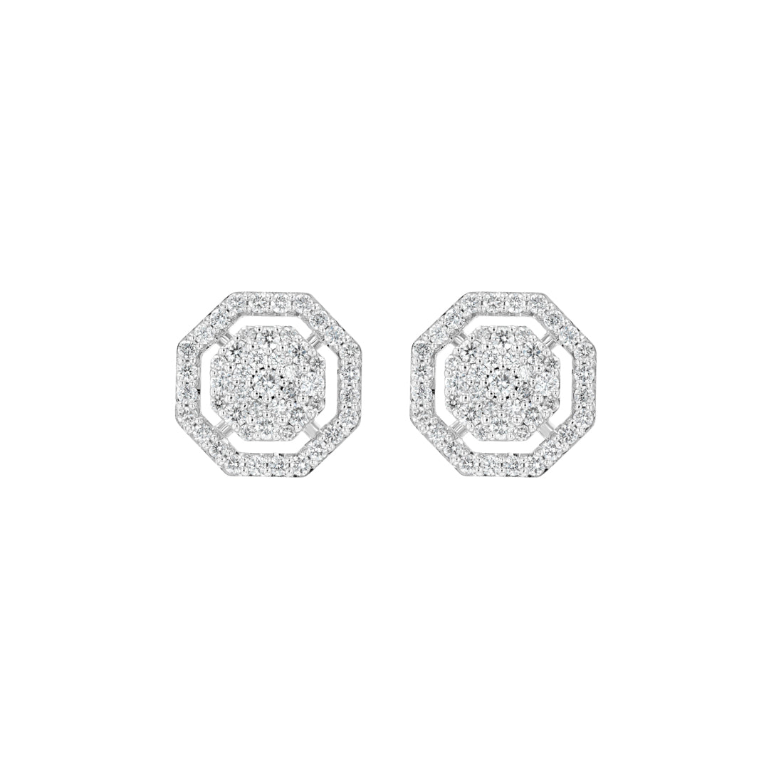 Octo Earrings White Gold Diamond