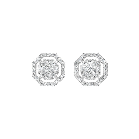 Octo Earrings White Gold Diamond