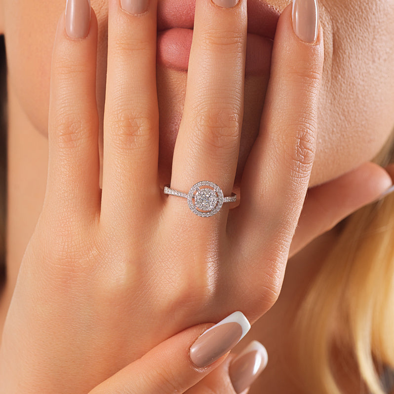 Small Round Rings Small Round Spaced Ring White Gold Diamond – Allure Jewellery
