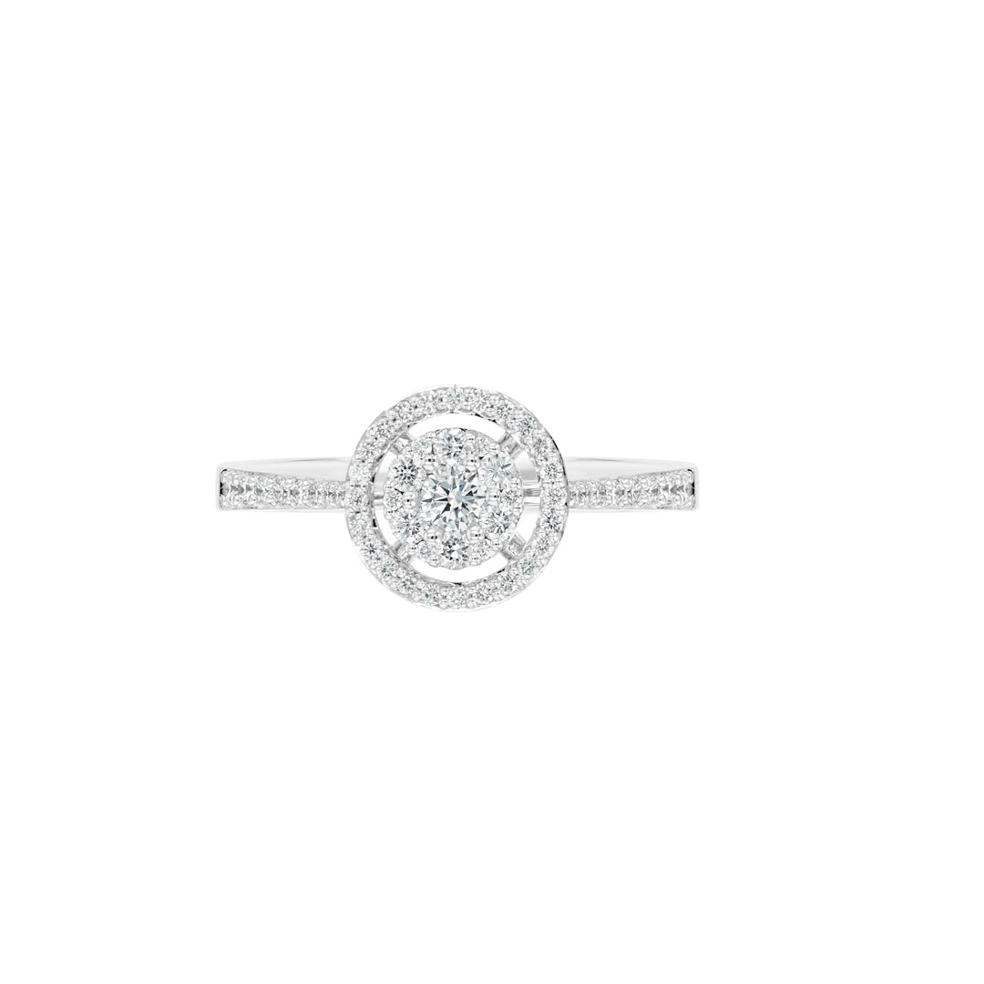 Small Round Spaced Ring White Gold Diamond