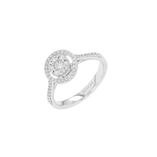 Small Round Spaced Ring White Gold Diamond