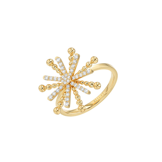 Sun Ring Yellow Gold Diamond