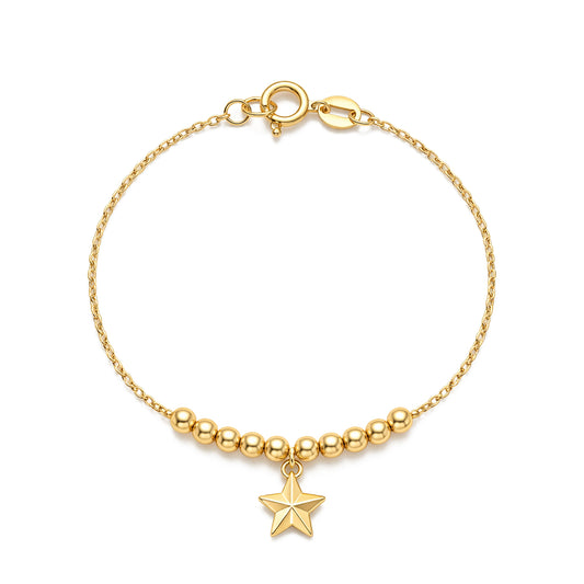 Dangling Star Bracelet Yellow Gold
