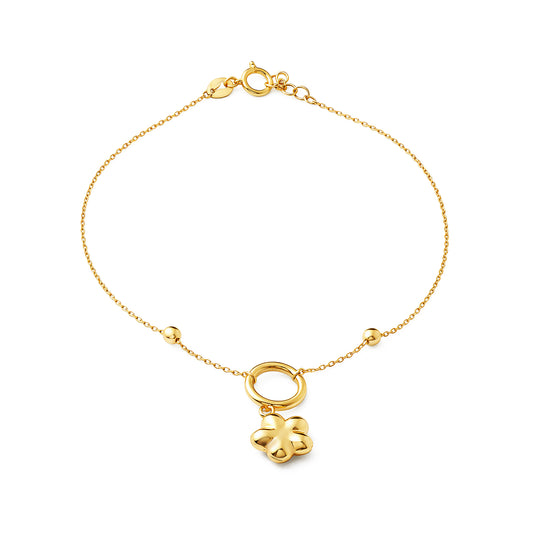 Dangling Flower Bracelet Yellow Gold