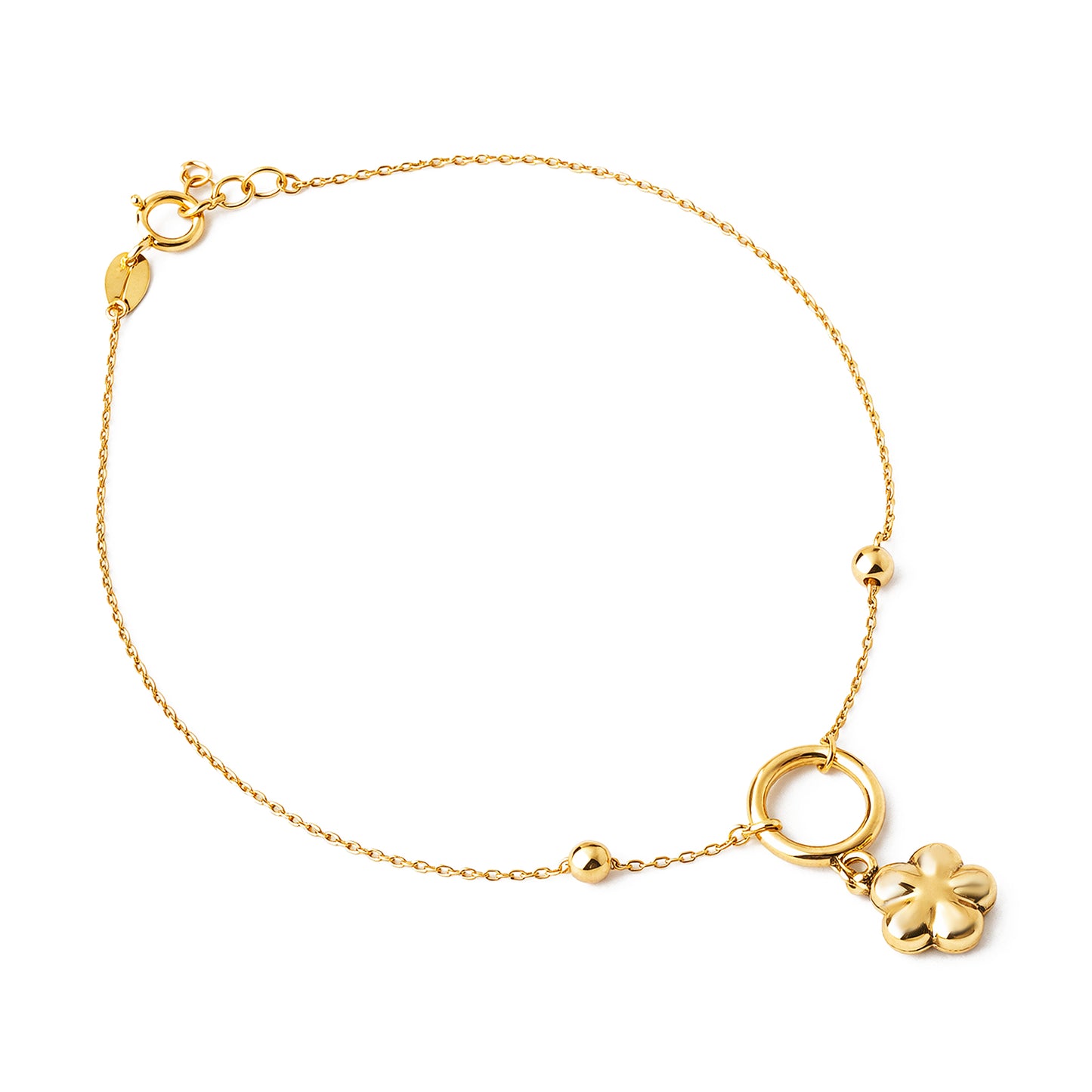 Dangling Flower Bracelet Yellow Gold