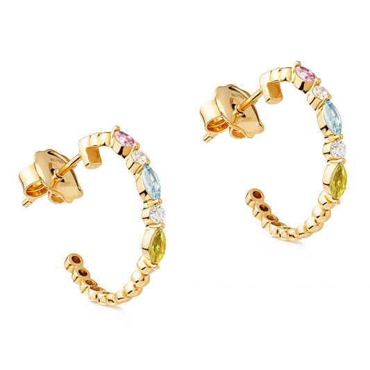 Hoop Yellow Gold Diamond Earring