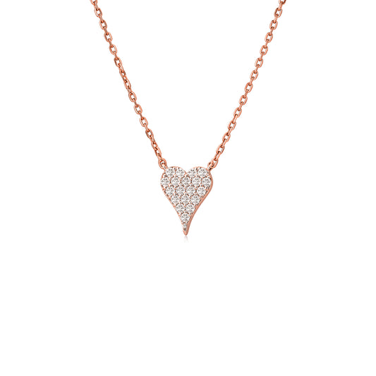 Necklace Rose Gold Diamond Heart