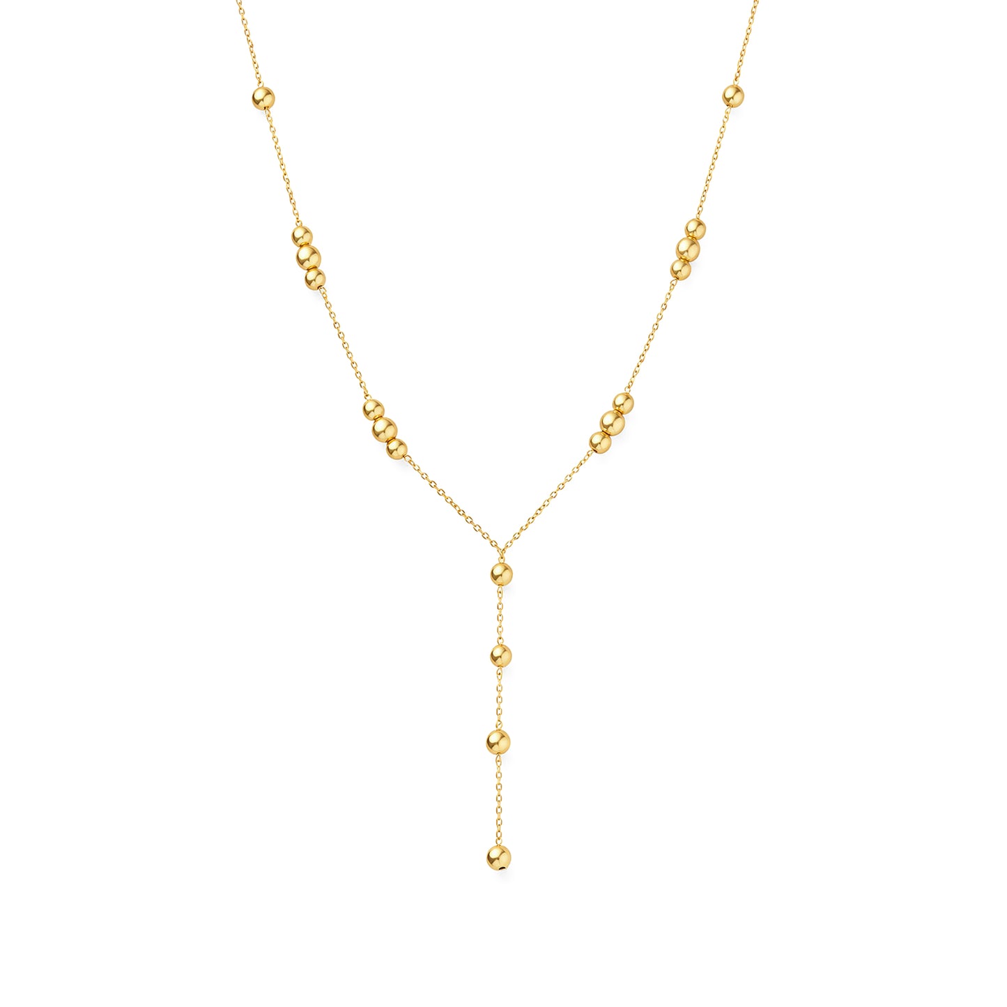 Dangling Ball Necklace Yellow Gold