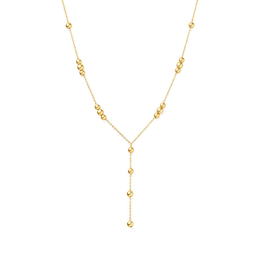 Dangling Ball Necklace Yellow Gold