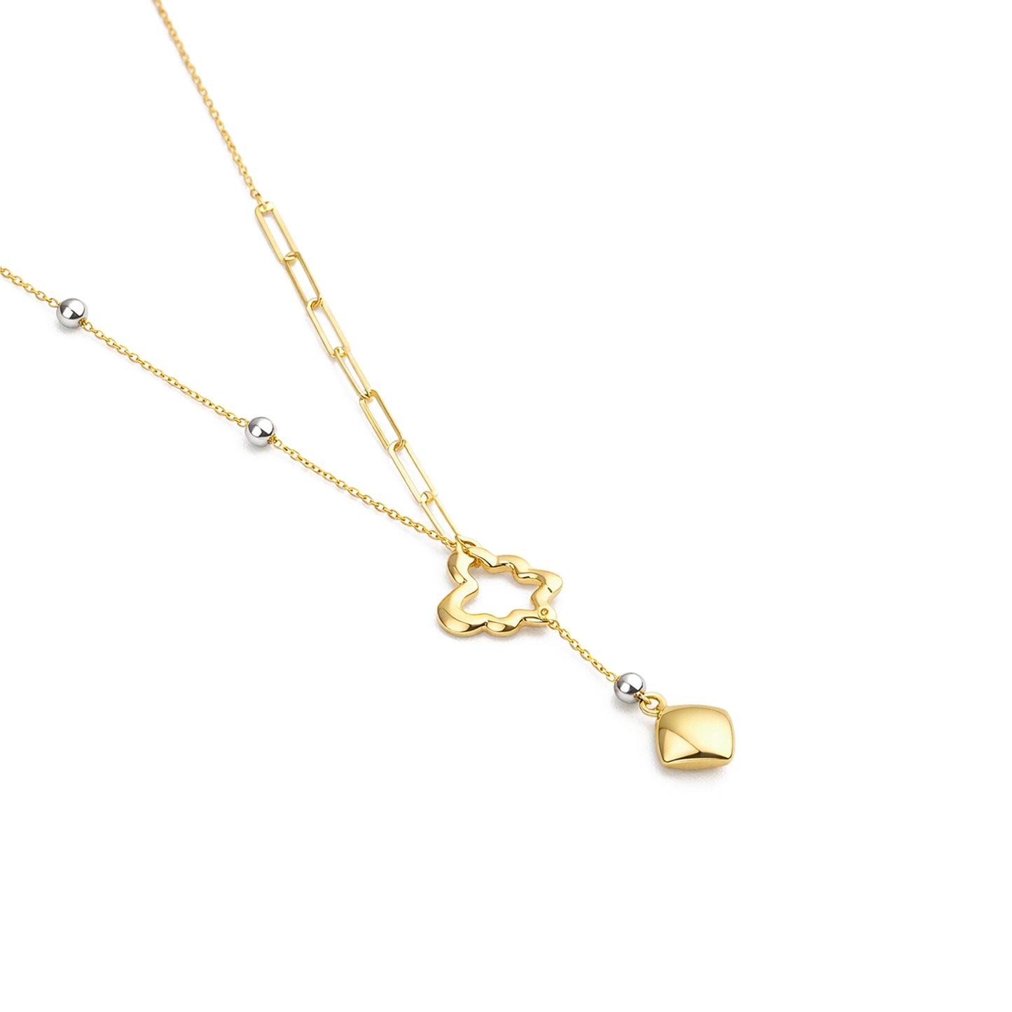 Dangling Cloud Necklace Yellow Gold