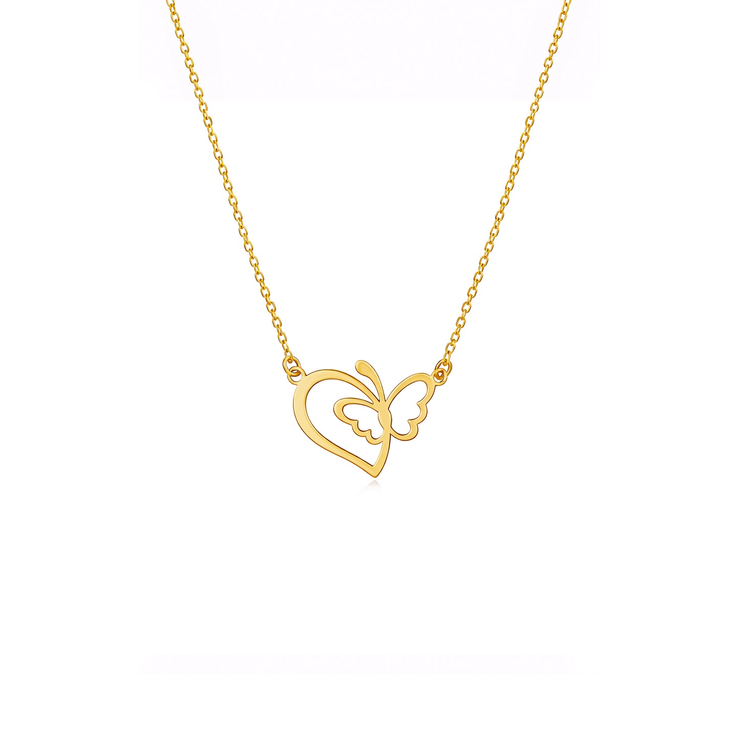 Butterfly Necklace Yellow Gold