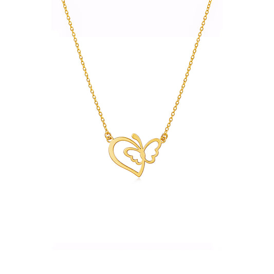 Butterfly Necklace Yellow Gold