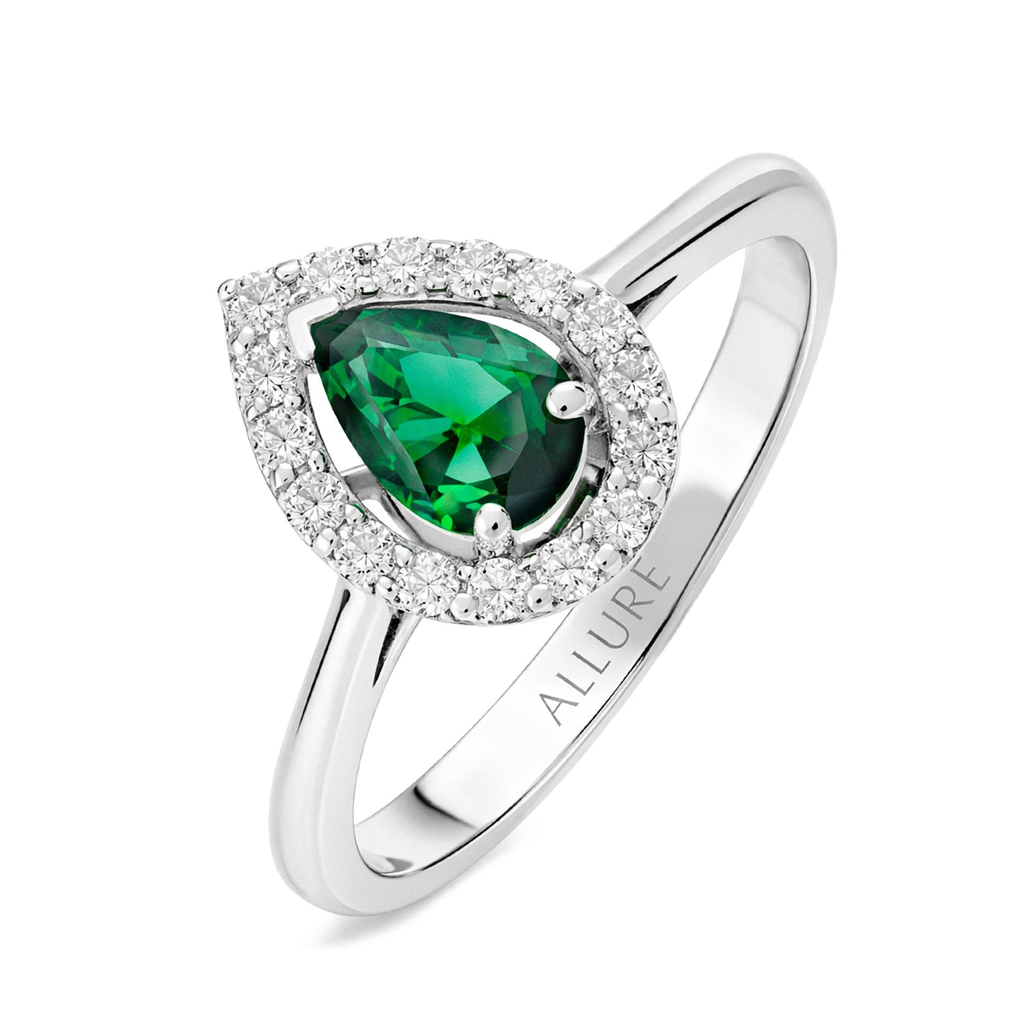 Ring White Gold Diamond Pear