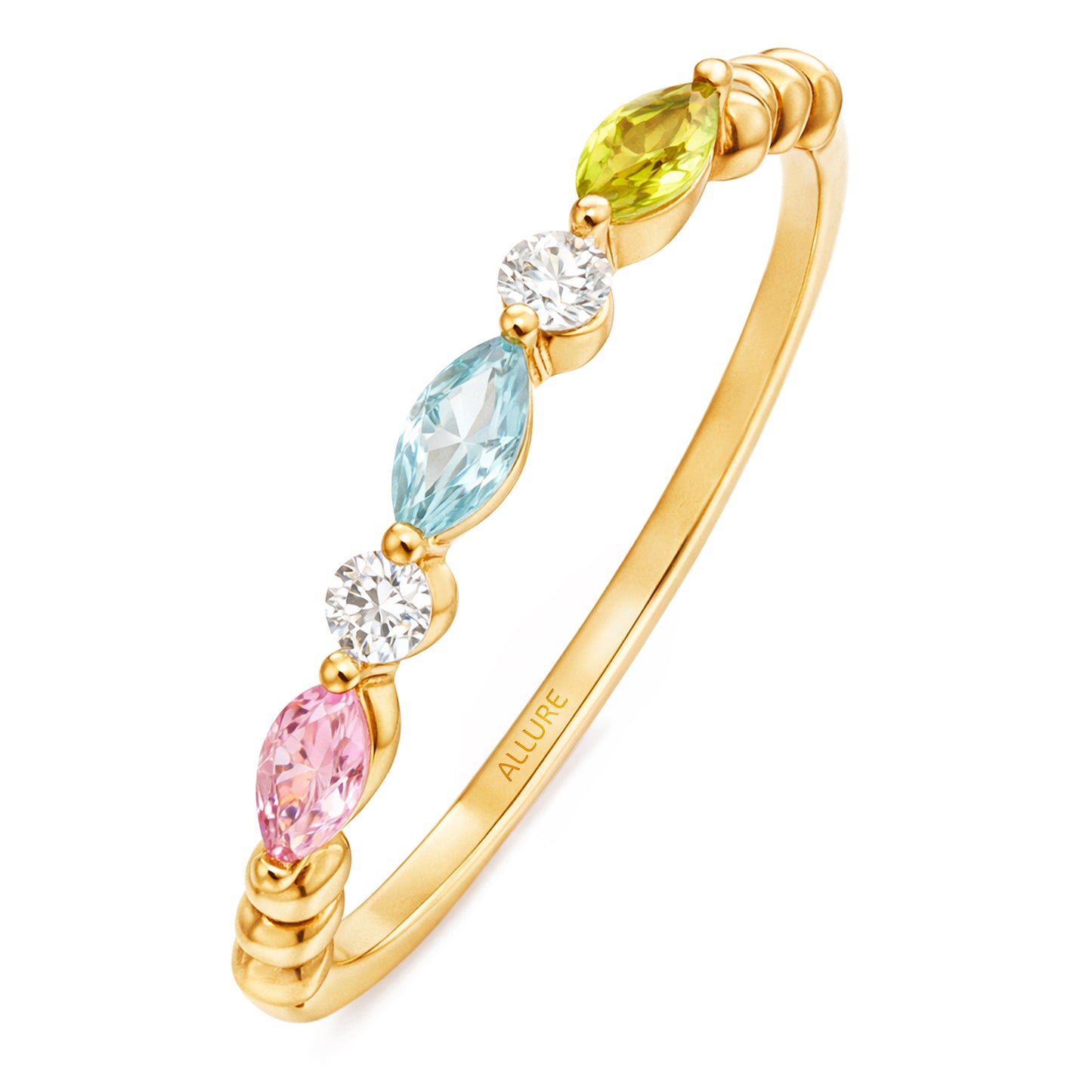 Ring Yellow Gold Colored Stone