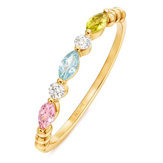 Ring Yellow Gold Colored Stone