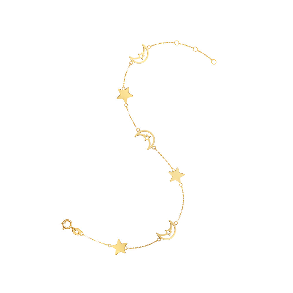 Bracelet Star and Moon Motifs