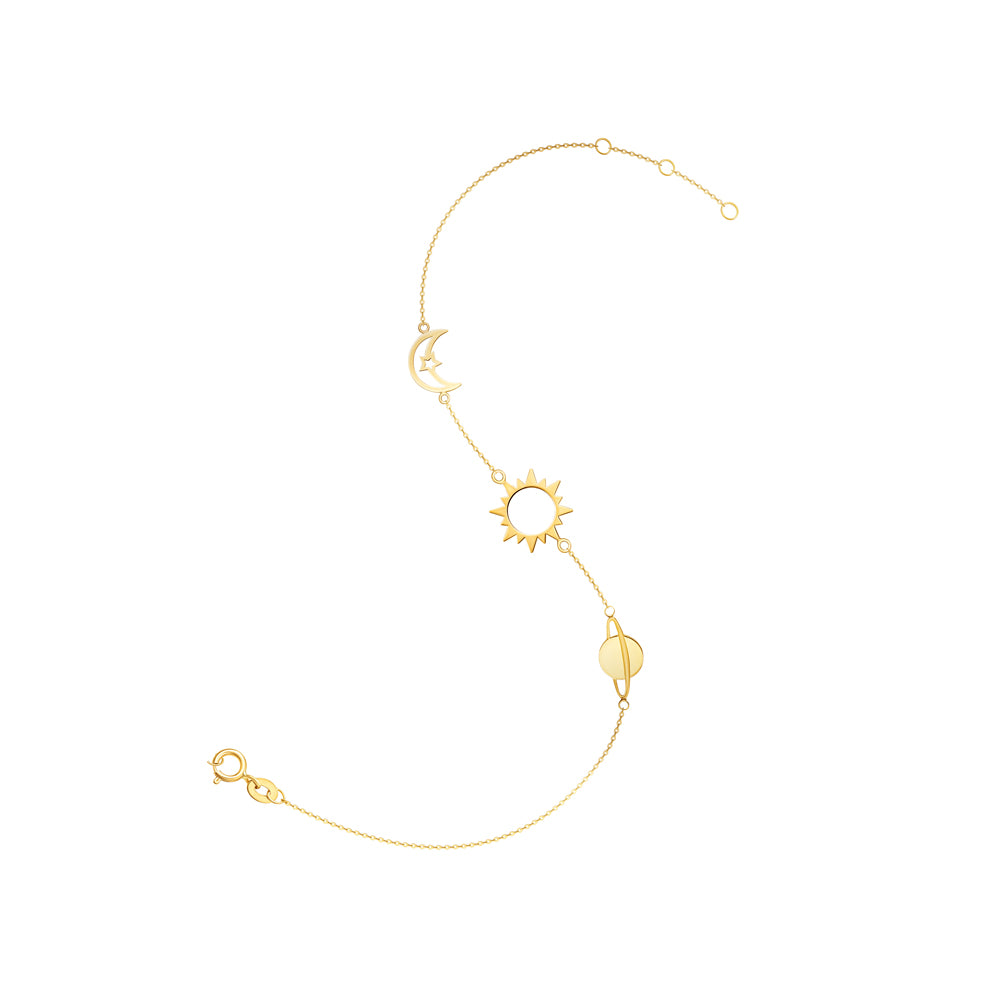 Bracelet with Saturn, Sun and Moon Motifs