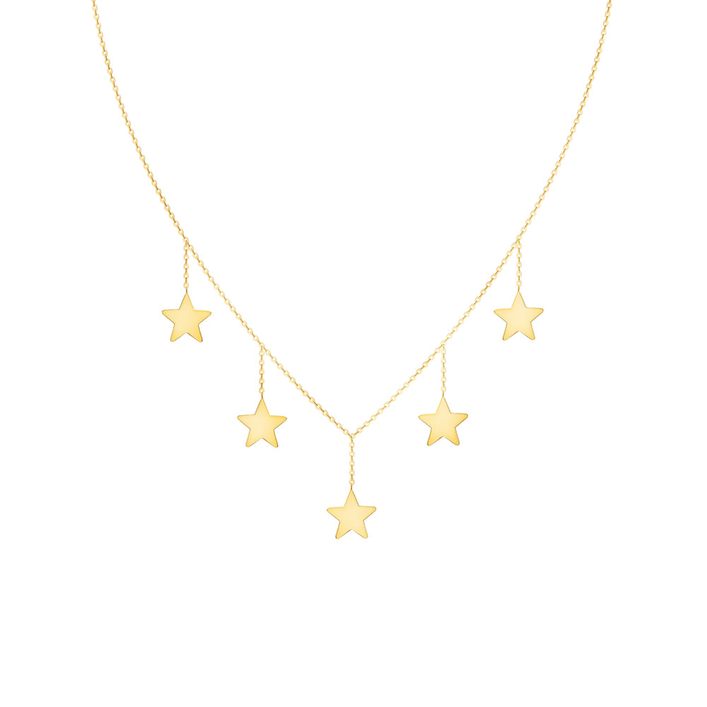 Necklace Dangling Medium Star Charms