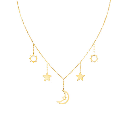 Necklace Dangling Multi Motif Charms