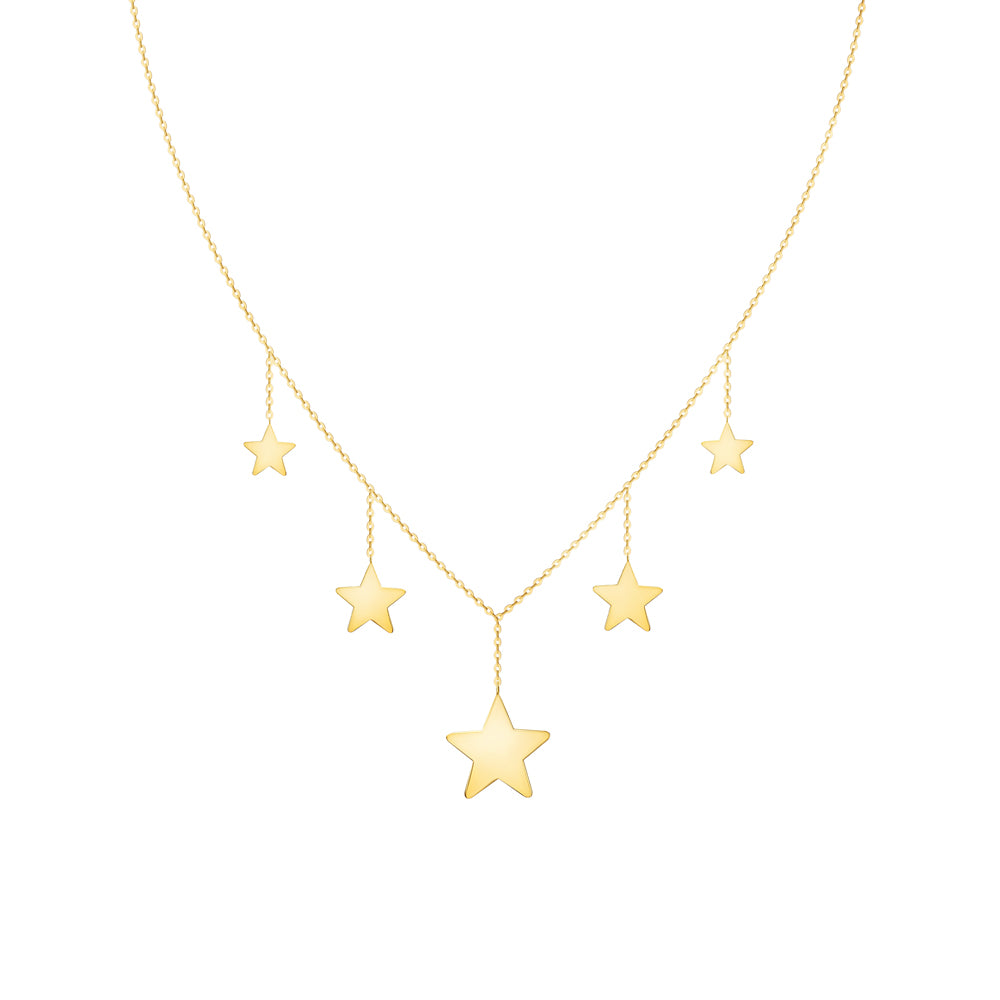 Necklace Dangling Large & Medium Star Charms