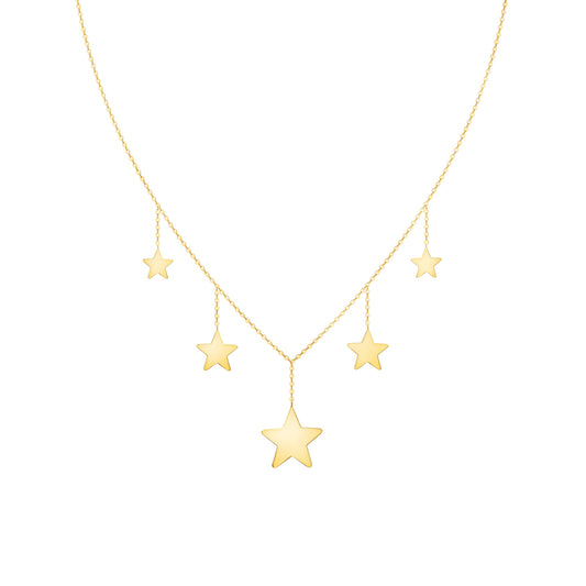 Necklace Dangling Large & Medium Star Charms