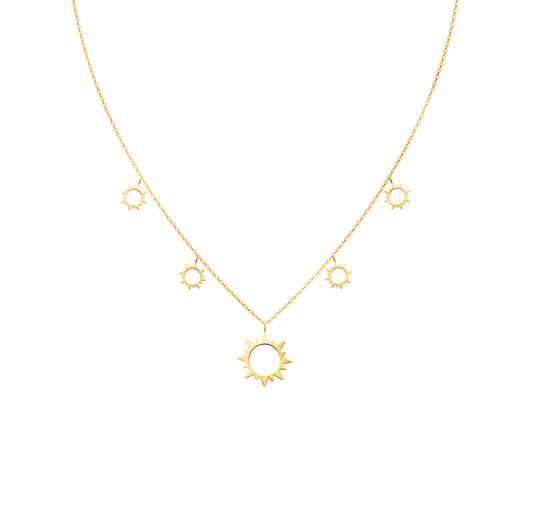 Necklace Dangling Multi Sun Charms